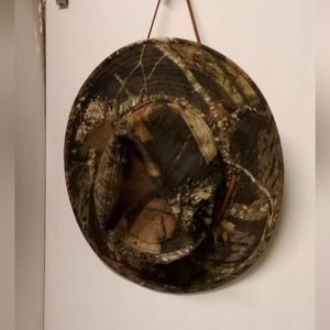 OC Outdoor Cap Camo Realtree Safari Quilt Rim, Leather string ,Hat Duck Hunt OS